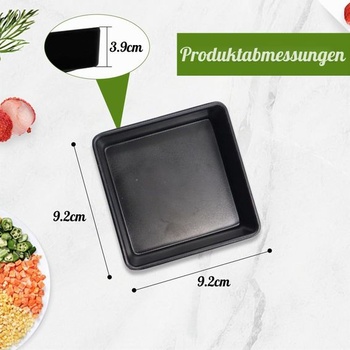 6 čiernych misiek na dip, štvorcové stohovateľné misky na omáčku, čierne 2