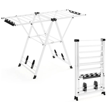 Skladací vešiak na oblečenie JZ10329WH, nosnosť 40 kg, biely - A
