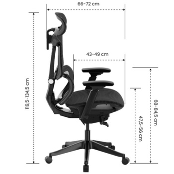 Ergonomická kancelárska stolička C7BB-M2, nosnosť 136 kg, čierna - A