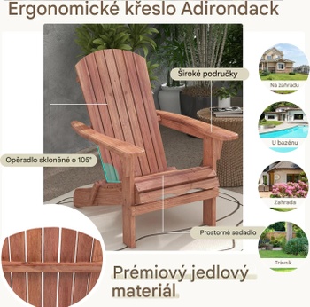 Záhradná stolička WY00688HF-1DE, nosnosť až 180 kg, prírodná - A