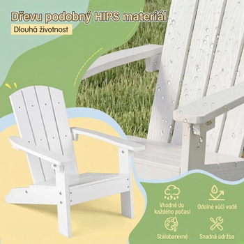 Detská stolička Adirondack NP13053WH-1, sklon 105 °, nosnosť 75 kg, biela - A