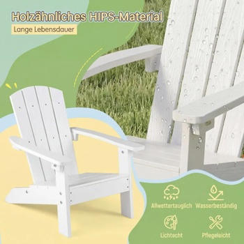 Detská stolička Adirondack NP13053WH-1, sklon 105 °, nosnosť 75 kg, biela - A
