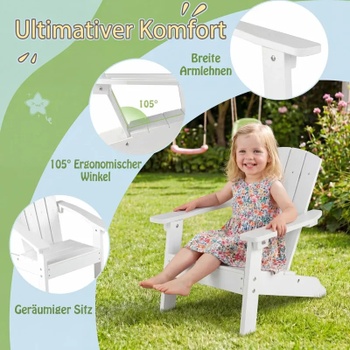 Detská stolička Adirondack NP13053WH-1, sklon 105 °, nosnosť 75 kg, biela - A