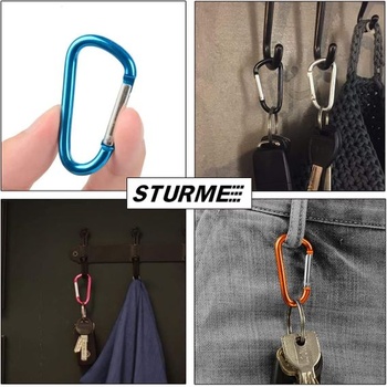 STURME 24dielna malá karabína s mini karabínkami, hliníkový pružinový háčik na kľúče, odolný,