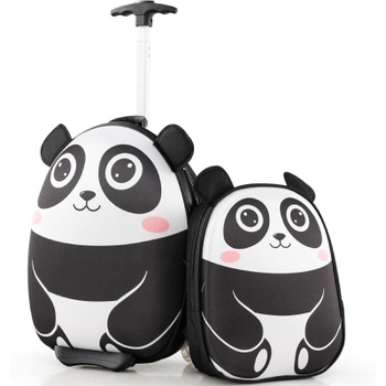 Detský cestovný kufor s batohom DP32231FR, panda, 30 x 21 x 40 cm, čierno/biely - A