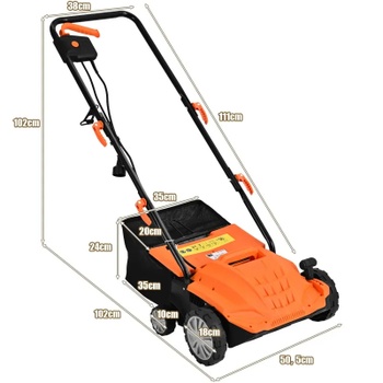 Elektrický vertikutátor ET1414DE-OR, 2 v 1, 1500 W, 32 cm, oranžovo/čierna - A
