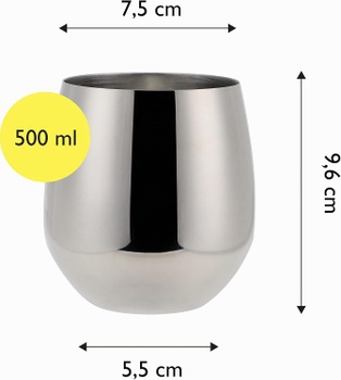 Súprava pohárov Echtwerk na víno nerez 500ml 6x
