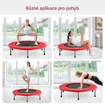 Skladacia fitness trampolína TW10001RE, Ø97 cm, nosnosť 150 kg, červená - A