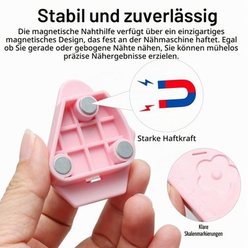 Magnetické vodítko švov pre šijacie stroje, 3dielne
