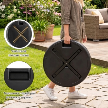 Podstavec slnečníka NP13051DK, 26-52 kg, pre tyče 39-49 mm, čierny - A