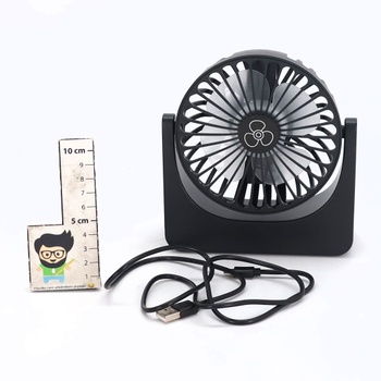 PALATALA stolný ventilátor, mini ventilátor, USB ventilátor s 3 rýchlosťami a 360 ° rotáciou,