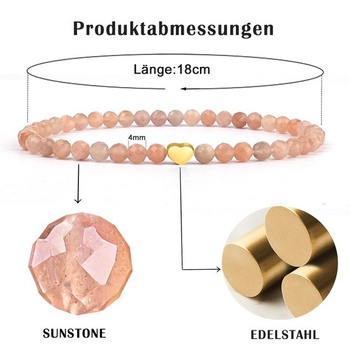 Dámsky náramok s korálkami RUBY, korálkami 4 mm a náramkami z nerezovej ocele pozlátené 18K zlatom vo