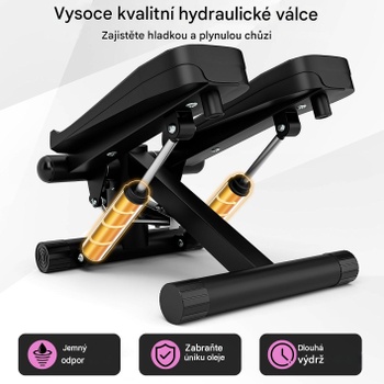 Mini stepper s odporovými gumami SP38347WH, 40 x 31 x 21,5 cm, biely - A