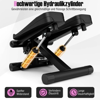 Mini stepper s odporovými gumami SP38347WH, 40 x 31 x 21,5 cm, biely - A