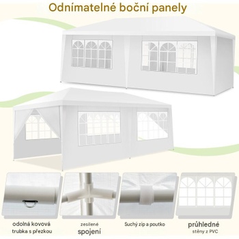 Záhradný pavilón OP3926WH, 3 x 6 m, biely - A