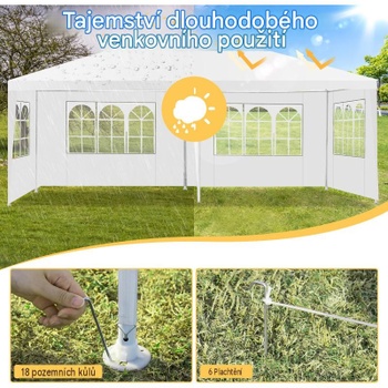Záhradný pavilón OP3926WH, 3 x 6 m, biely - A