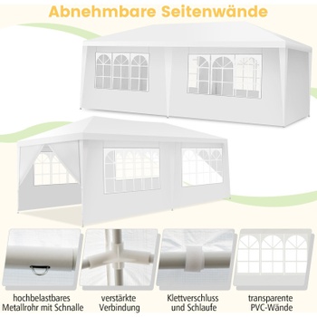 Záhradný pavilón OP3926WH, 3 x 6 m, biely - A