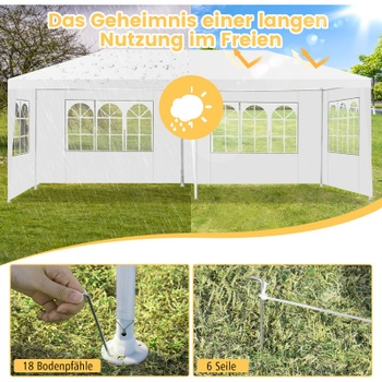Záhradný pavilón OP3926WH, 3 x 6 m, biely - A