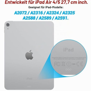 Ochranné púzdro kompatibilné s iPad Air 4 10,9 palca 2020/Air 5 10,9 palca 2022, čierne, priehľadné,