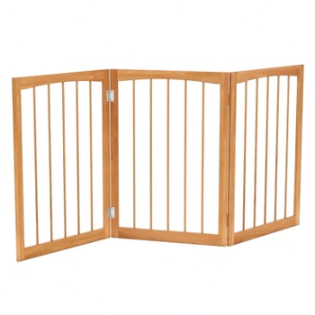 Drevená skladacia zábrana pre psov PS7856NA, 159 x 76 cm, prírodná - A
