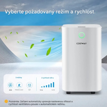 Mobilný odvlhčovač vzduchu ES10103DE-WH, 12 l/deň, 2 l nádržka, biely - A
