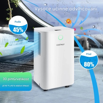 Mobilný odvlhčovač vzduchu ES10103DE-WH, 12 l/deň, 2 l nádržka, biely - A