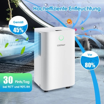 Mobilný odvlhčovač vzduchu ES10103DE-WH, 12 l/deň, 2 l nádržka, biely - A
