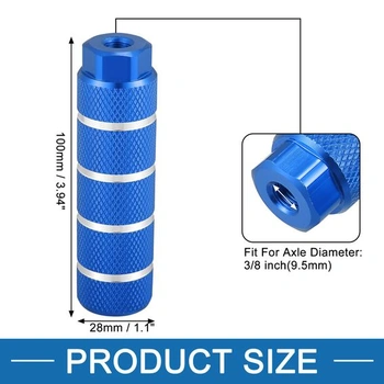 Zadní stupačky ABSOPRO pro jízdní kola, vhodné pro osy 3/8 palce, modré (sada 4 kusů)