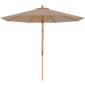 Záhradný slnečník s bambusovým stojanom NP12796CF, 270 cm, hnedý - A