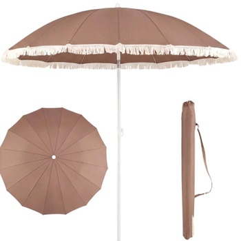Záhradný slnečník so strapcami NP13322CF, 215 cm, béžový - A