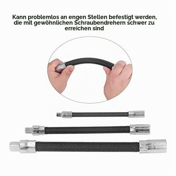 3dielna flexibilná predlžovacia tyč z pružinovej ocele, sada magnetických bitov 1/4 palca, 3/8 palca,