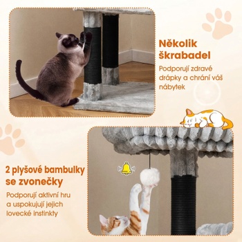 Škrabadlo pre mačky PV10405LG, 59,7 x 40,6 x 157,5 cm, svetlo šedá - A
