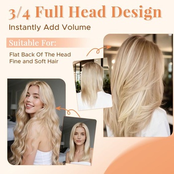 MY-LADY 1 ks Clip-in prodlužování z pravých lidských vlasů 35 cm popelavě blond/blond prodlužování