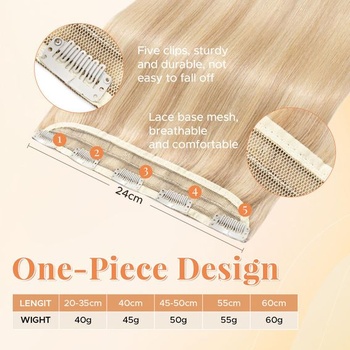 MY-LADY 1 ks Clip-in prodlužování z pravých lidských vlasů 35 cm popelavě blond/blond prodlužování