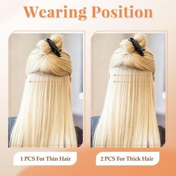MY-LADY 1 ks Clip-in prodlužování z pravých lidských vlasů 35 cm popelavě blond/blond prodlužování