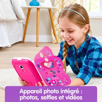 Interaktívny diár Kidisecrets Selfie Music 2.0, so selfie kamerou, FRANCÚZSKY JAZYK, ružový - A