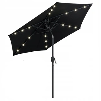 Záhradný slnečník s osvetlením NP12190BK, 230 cm, čierny - A