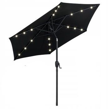 Záhradný slnečník s osvetlením NP12190BK, 230 cm, čierny - A