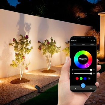 Predlžovacia záhradná lampa Hama (LED záhradný reflektor s bodcom do zeme, múdre vodotesné