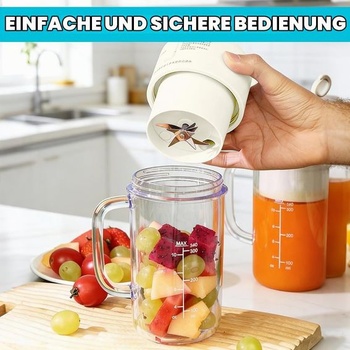Přenosný výrobník smoothie na cesty, mini mixér o objemu 340 ml na koktejly a smoothie, 21 000