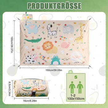 Mini pikniková deka 100x150 cm, vodeodolná, ultraľahká, prenosná pikniková deka so 4 kolíčkami,