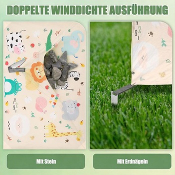 Mini pikniková deka 100x150 cm, voděodolná, ultralehká, přenosná pikniková deka se 4 kolíčky,