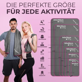 Uterák z mikrovlákna NirvanaShape - cestovný uterák, osuška pre rekreantov - kompaktný,