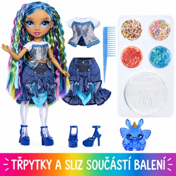 Bábika Skyler Bradshaw Rainbow Shimmers so slizom, 28 cm, modrá - A