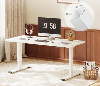 Výškovo nastaviteľný stôl QB2W-2080-EUV1, 200 x 80 cm, biely - A