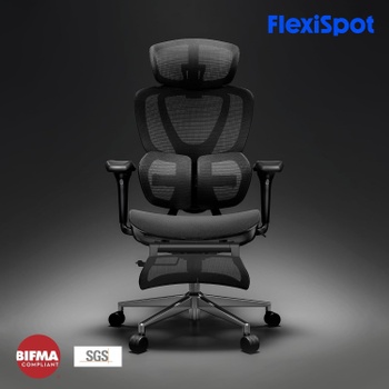 Ergonomická kancelárska stolička s 3D opierkou hlavy a 3D podrúčkami C5B-Air-M, čierna - A