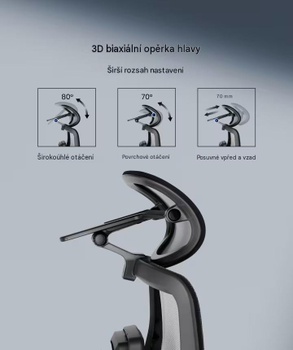 Ergonomická kancelárska stolička s dynamickým operadlom C7MOB-M1, čierna - A