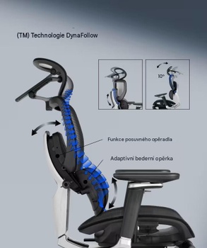 Ergonomická kancelárska stolička s dynamickým operadlom C7MOB-M1, čierna - A