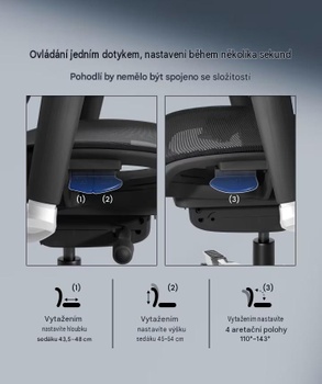 Ergonomická kancelárska stolička s dynamickým operadlom C7MOB-M1, čierna - A