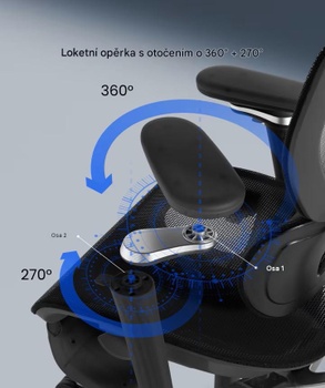 Ergonomická kancelárska stolička s dynamickým operadlom C7MOB-M1, čierna - A